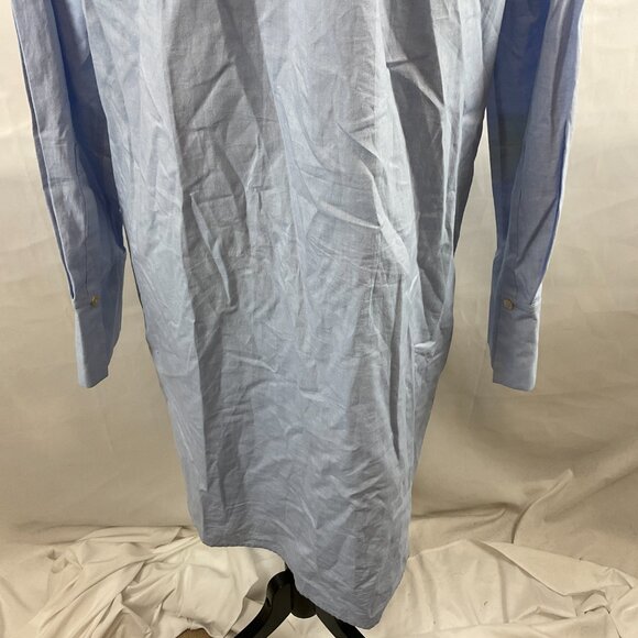 Halston Heritage Shirt Dress 4 Light Blue Oversized Pleat Detail Button Front - Picture 11 of 12